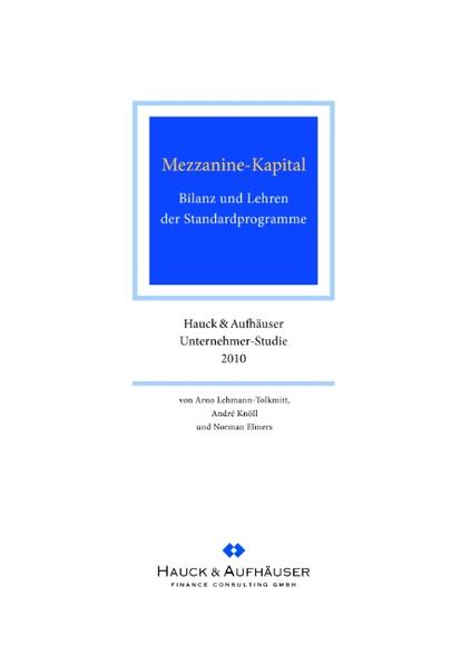 Mezzanine-Kapital - Arno Lehmann Tolkmitt/ Norman Elmers/ André Knöll