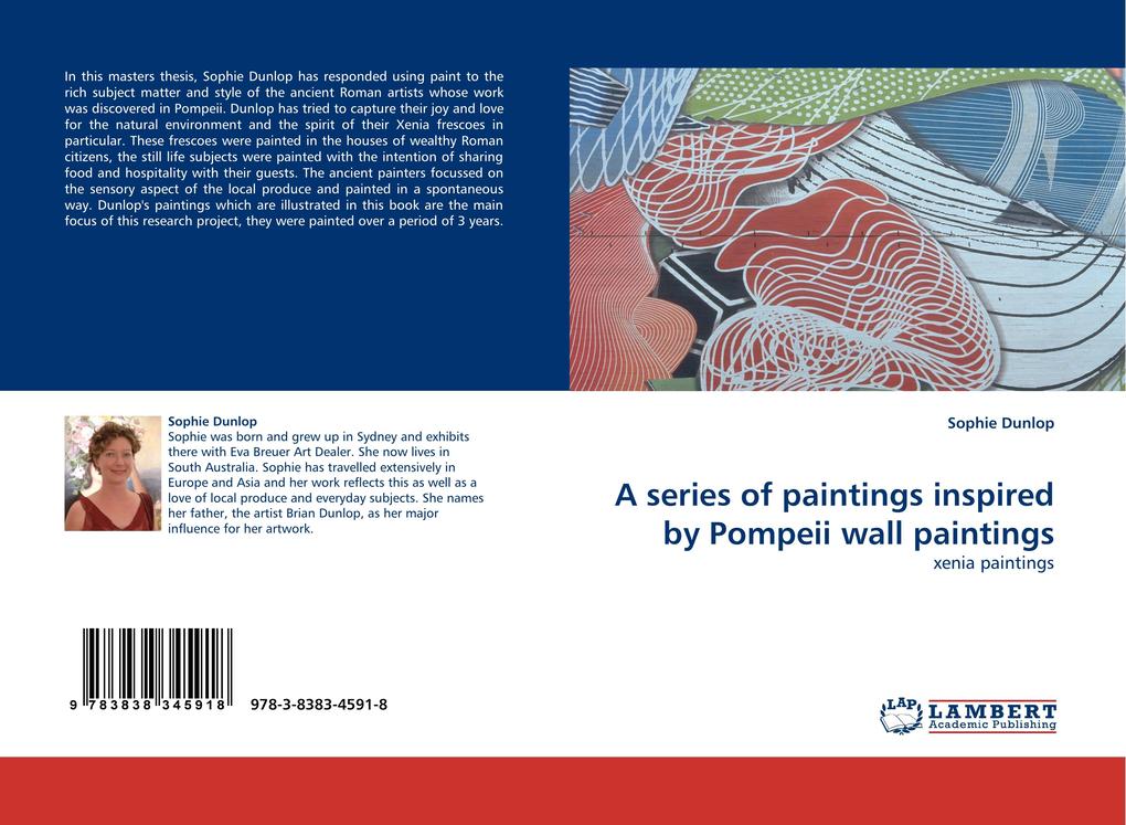 A series of paintings inspired by Pompeii wall paintings