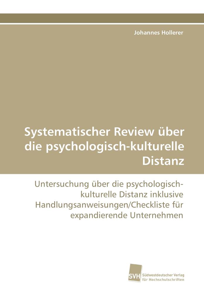 Systematischer Review über die psychologisch-kulturelle Distanz