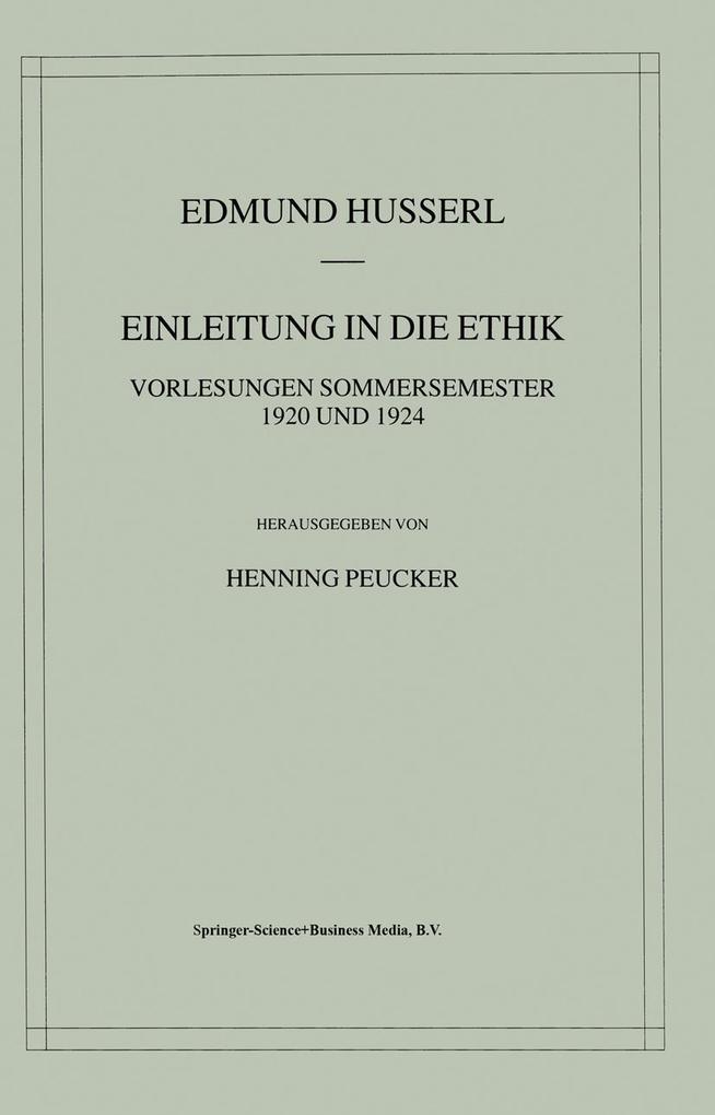Einleitung in die Ethik