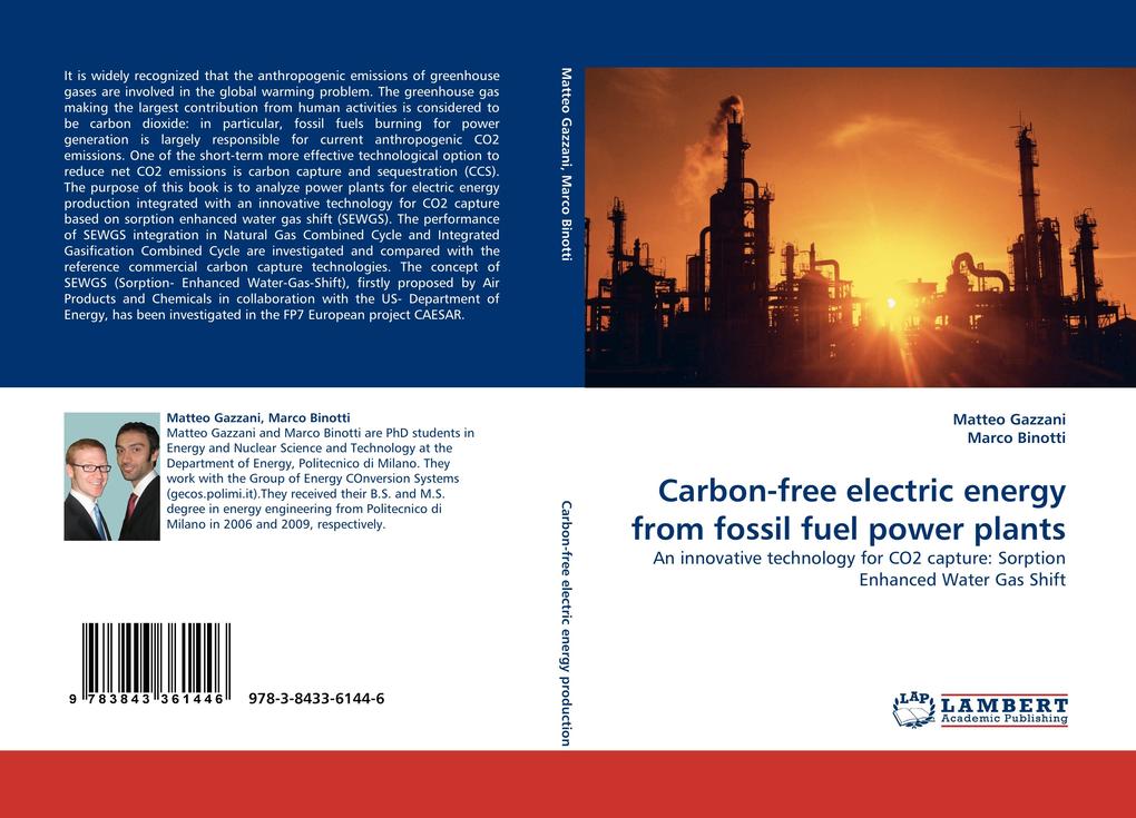 Carbon-free electric energy from fossil fuel power plants