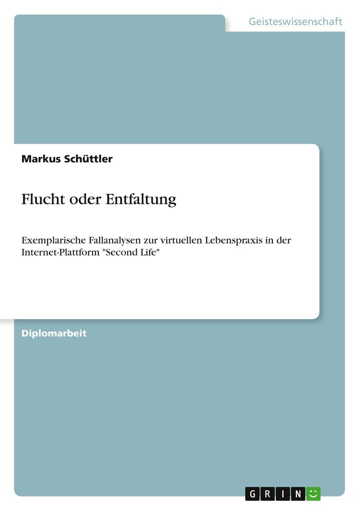 Flucht oder Entfaltung als Buch von Markus Schüttler - Markus Schüttler