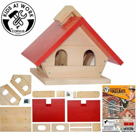 Corvus A600525 - Vogelhaus Futterplatz Bausatz aus Holz