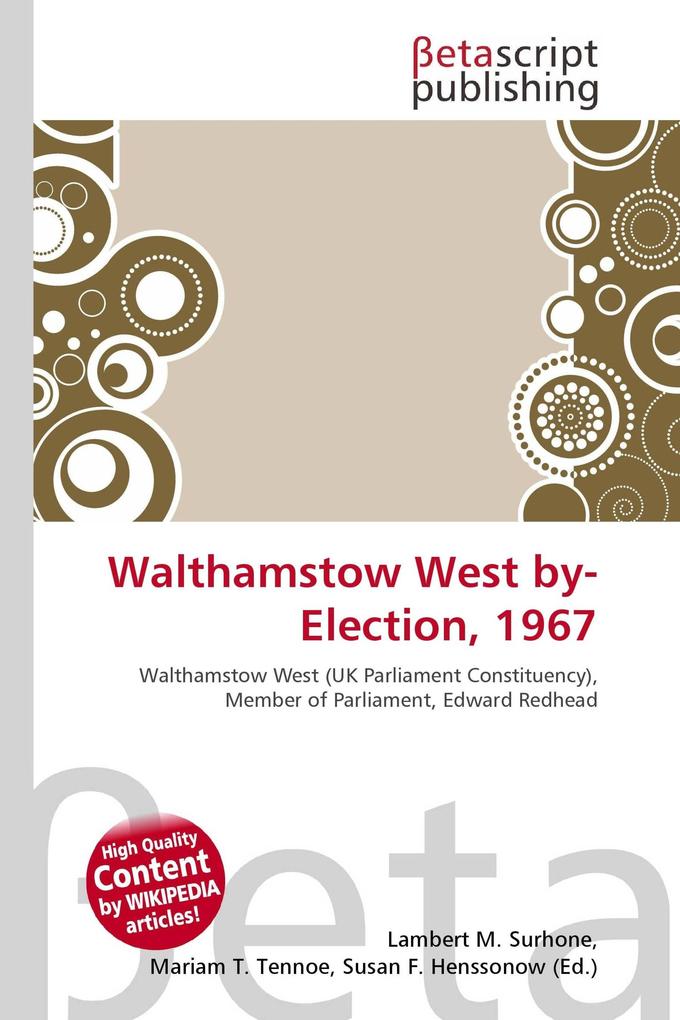 Walthamstow West by-Election 1967
