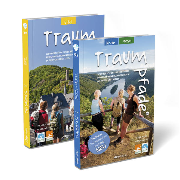 Traumpfade Geschenk-Set. Zwei Bände mit 41 Top-Touren an Rhein Mosel und in der Eifel. Detail-Karten GPS-Daten und Höhenprofile.