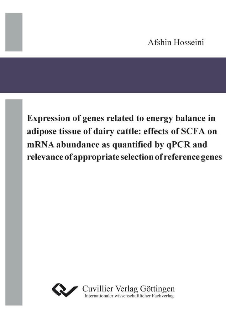 Expression of genes related to energy balance in adipose tissue of dairy cattle: effects of SCFA on mRNA abundance as quantified by qPCR and relevance of appropriate selection