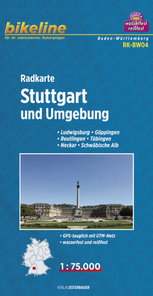 Bikeline Radkarte Deutschland Stuttgart und Umgebung 1 : 75 000