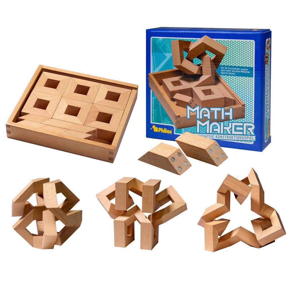 Philos 5550 - Math Maker 30 magnetische Holz-Puzzleteile