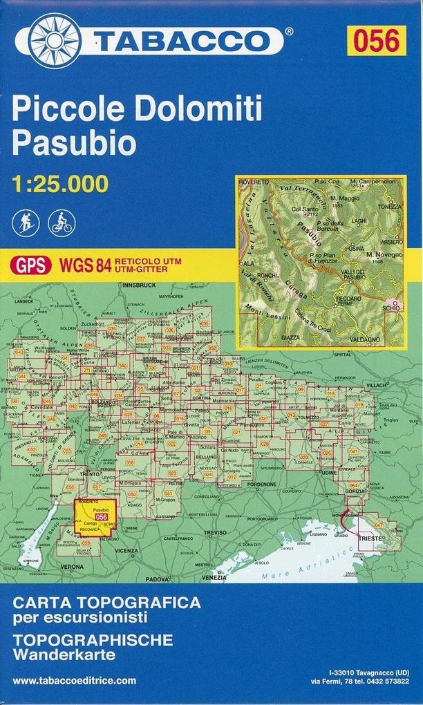 Tabacco Wandern 1 : 25 000 Piccole Dolomiti Pasubio