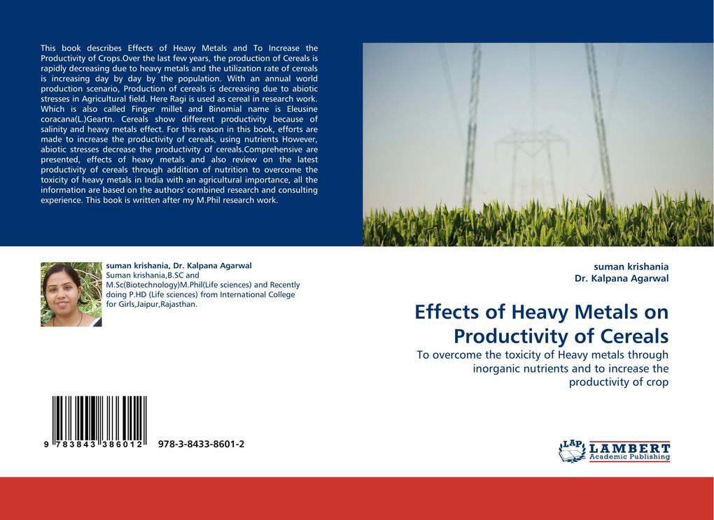 Effects of Heavy Metals on Productivity of Cereals