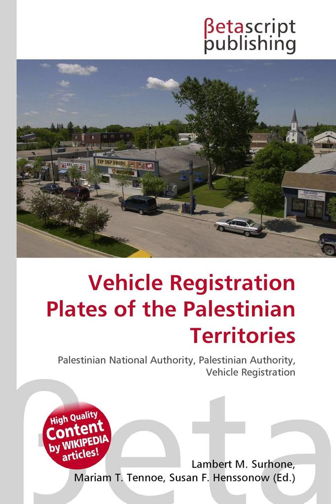 Vehicle Registration Plates of the Palestinian Territories