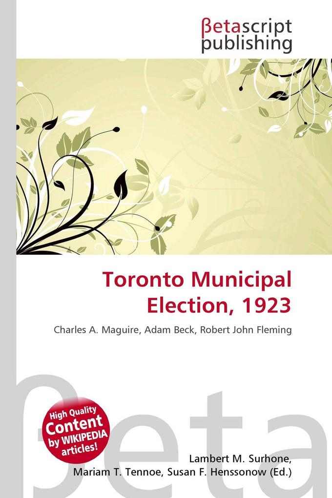 Toronto Municipal Election 1923