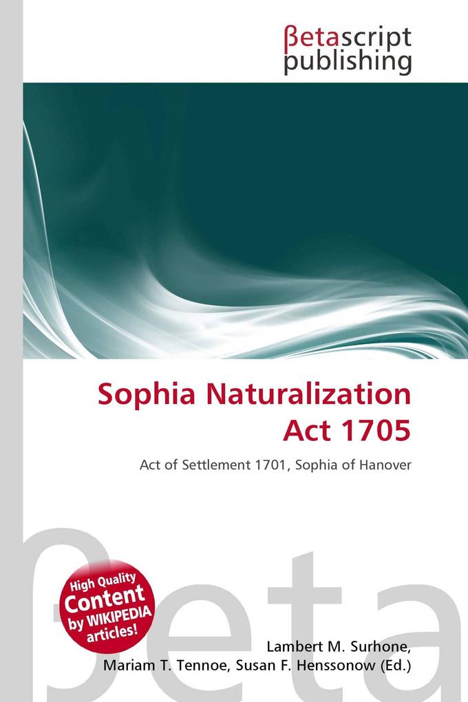 Sophia Naturalization Act 1705