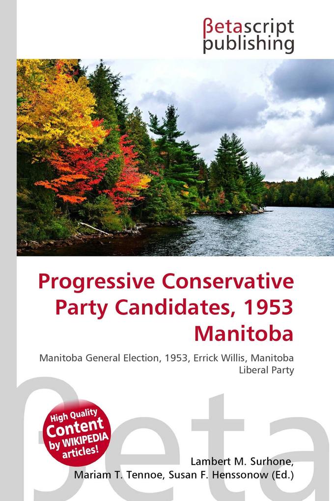 Progressive Conservative Party Candidates 1953 Manitoba