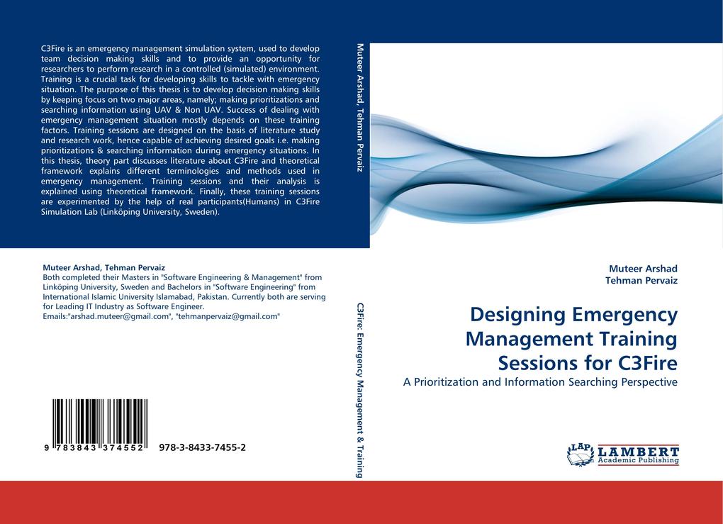 Designing Emergency Management Training Sessions for C3Fire