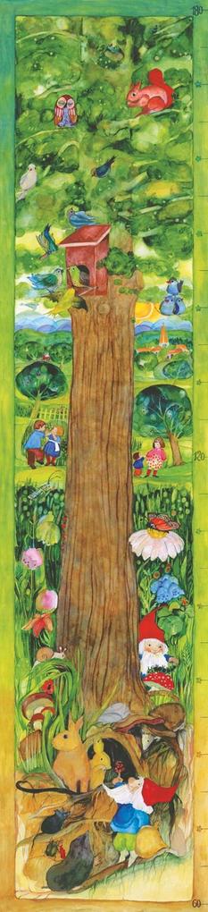 Messlatte. Motiv Lebensbaum. Kinder-Poster 28 x 180 cm