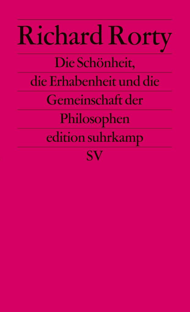Die Schönheit die Erhabenheit und die Gemeinschaft der Philosophen