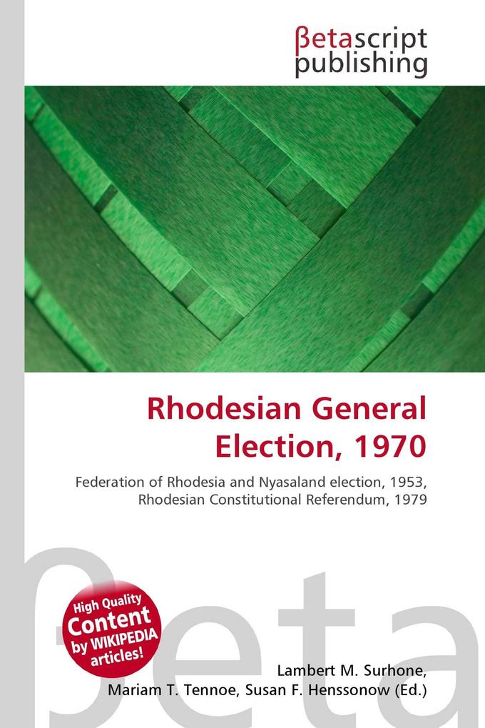 Rhodesian General Election 1970