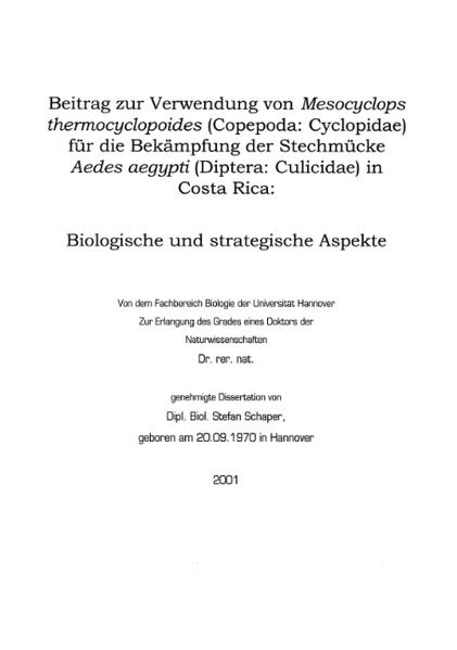 Beitrag zur Verwendung vo Mesocyclopsthermocyclopoides - Stefan Schaper