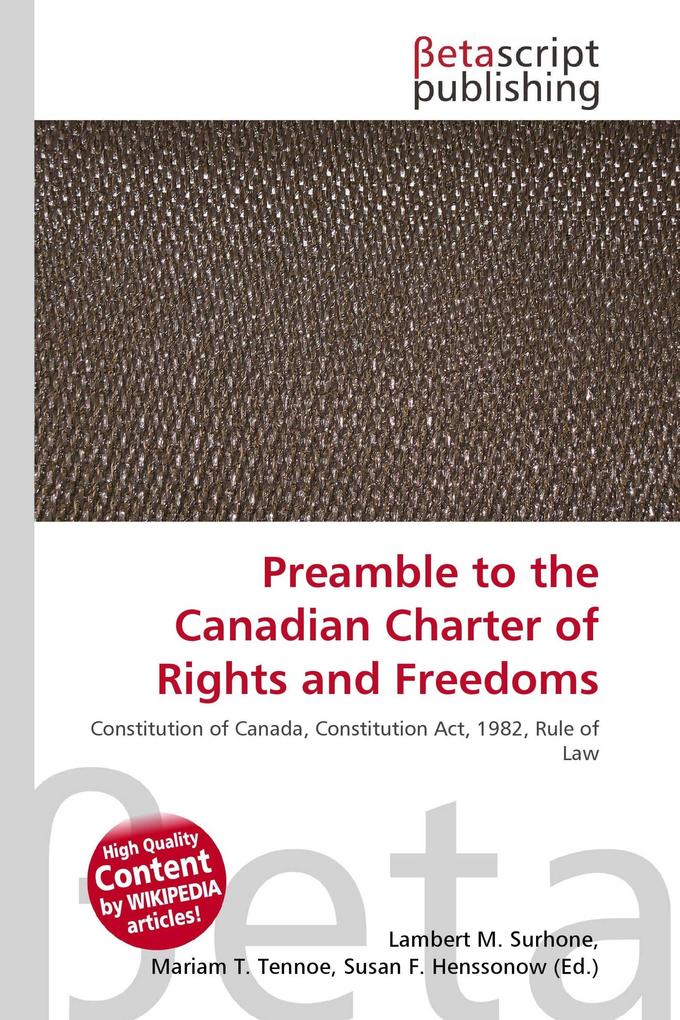 Preamble to the Canadian Charter of Rights and Freedoms