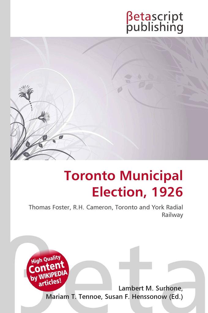 Toronto Municipal Election 1926