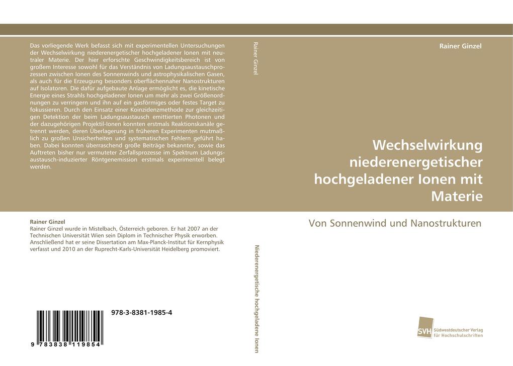 Wechselwirkung niederenergetischer hochgeladener Ionen mit Materie