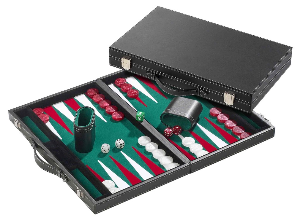 Philos 1722 - Backgammon grün groß Kunstleder