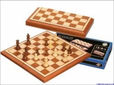 Philos 2613 - Schachset Schach-Kassette Belgrad Holz Feld 40mm Königshöhe 76mm Magnetverschluss