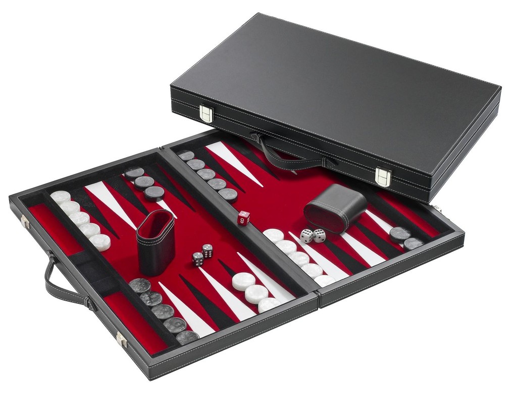 Philos 1730 - Backgammon rot medium Kunstleder