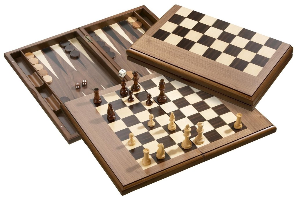 Philos - Schach-Backgammon-Dame-Set Magnetverschluss