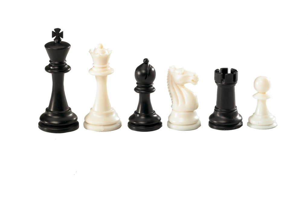 Philos 2010 - Schachfiguren Nerva Königshöhe 95 mm Kunststoff schwarz weiß gewichtet