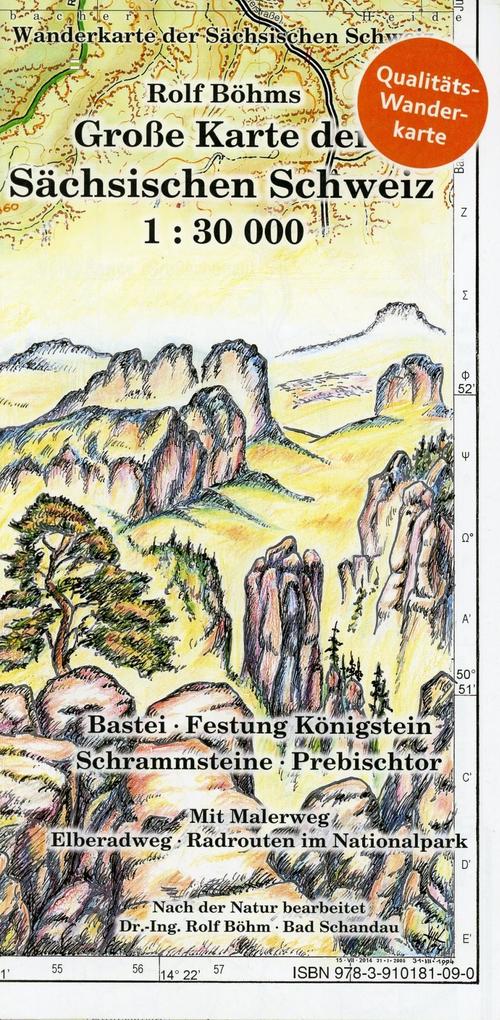 Große Karte der Sächsischen Schweiz 1 : 30 000 als Buch Große Karte der Sächsischen Schweiz 1 : 30 000 als Buch