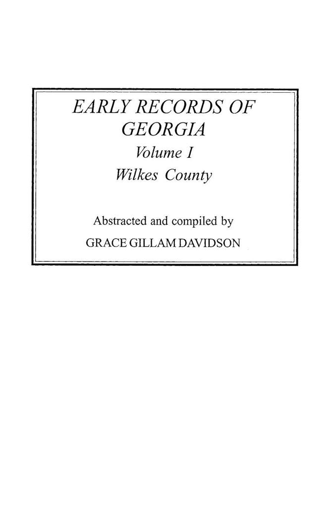 Early Records of Georgia