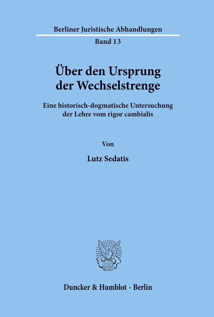 Über den Ursprung der Wechselstrenge.
