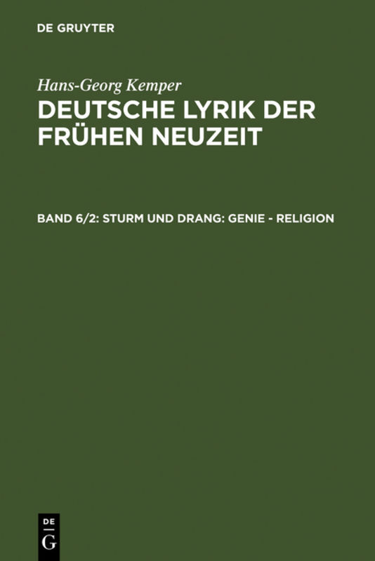 Sturm und Drang - Hans-Georg Kemper