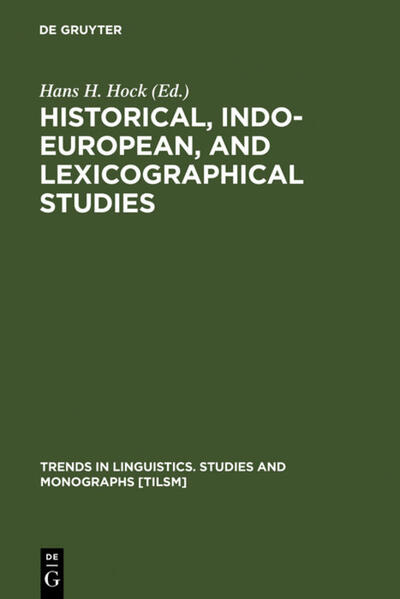 Historical Indo-European and Lexicographical Studies