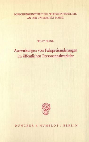 Auswirkungen von Fahrpreisänderungen im öffentlichen Personennahverkehr.
