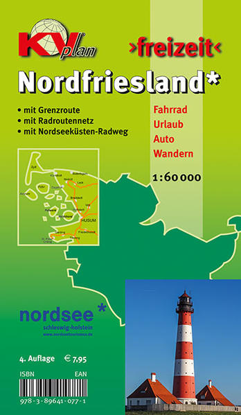Nordfriesland Kreis mit Sylt Amrum Föhr und Halligen KVplan Radkarte/Freizeitkarte/Wanderkarte 1:60.000