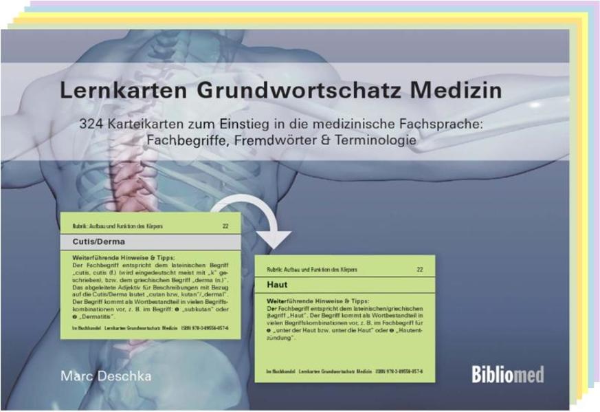 Lernkarten Grundwortschatz Medizin - 324 Karteikarten zum Einstieg in die medizinische Fachsprache: Fachbegriffe Fremdwörter & Terminologie