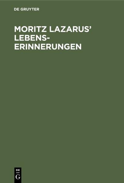 Moritz Lazarus Lebenserinnerungen