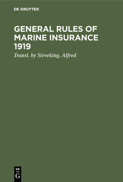 General rules of marine insurance 1919