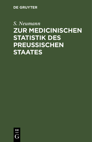 Zur medicinischen Statistik des preussischen Staates