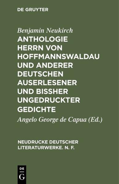 Anthologie Herrn von Hoffmannswaldau und anderer Deutschen auserlesener und bißher ungedruckter Gedi
