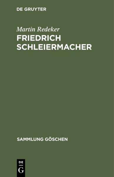 Friedrich Schleiermacher - Martin Redeker