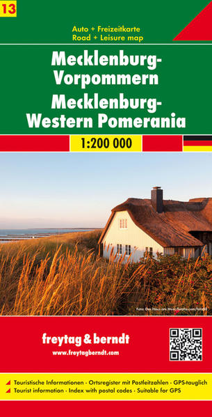 Freytag & Berndt Autokarte Mecklenburg-Vorpommern / Mecklenburg-Western Pomerania. Mecklembourg-Pomé