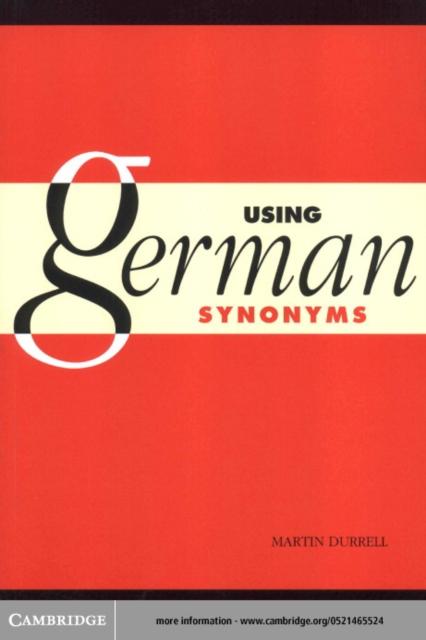 Using German Synonyms - Martin Durrell