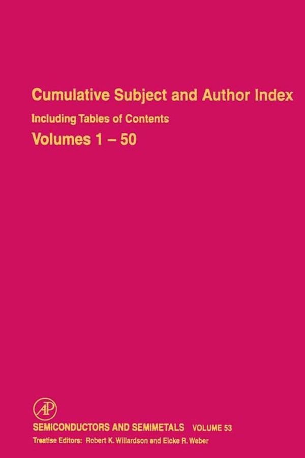 Cumulative Subject and Author Index Including Tables of Contents Volumes 1-50