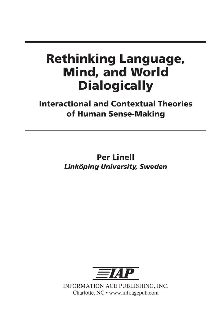 Rethinking Language Mind and World Dialogically