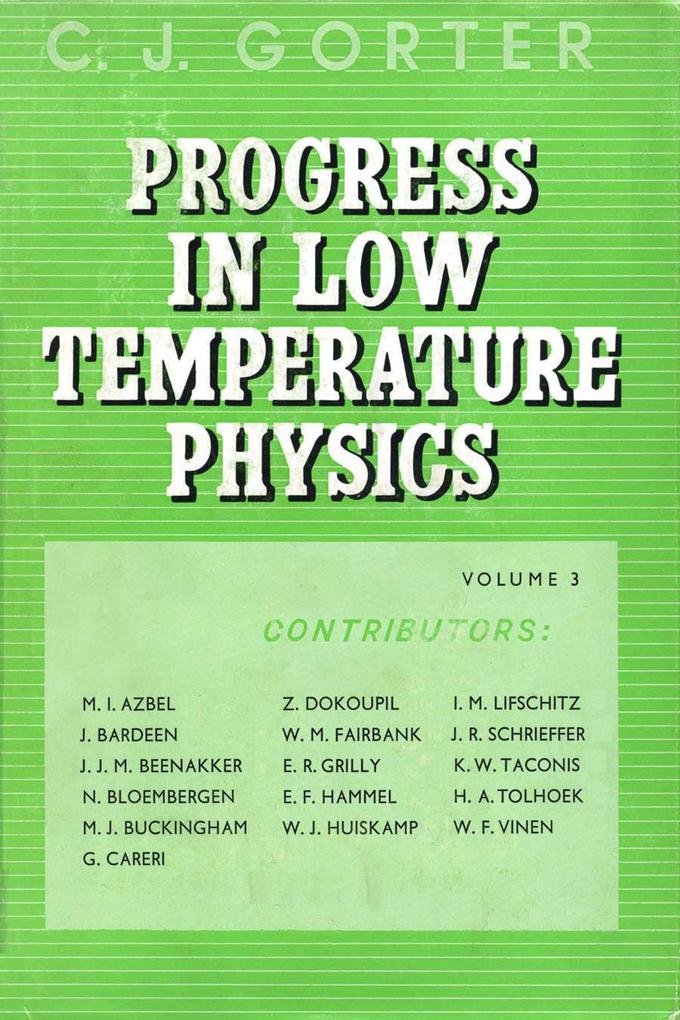 Progress in Low Temperature Physics