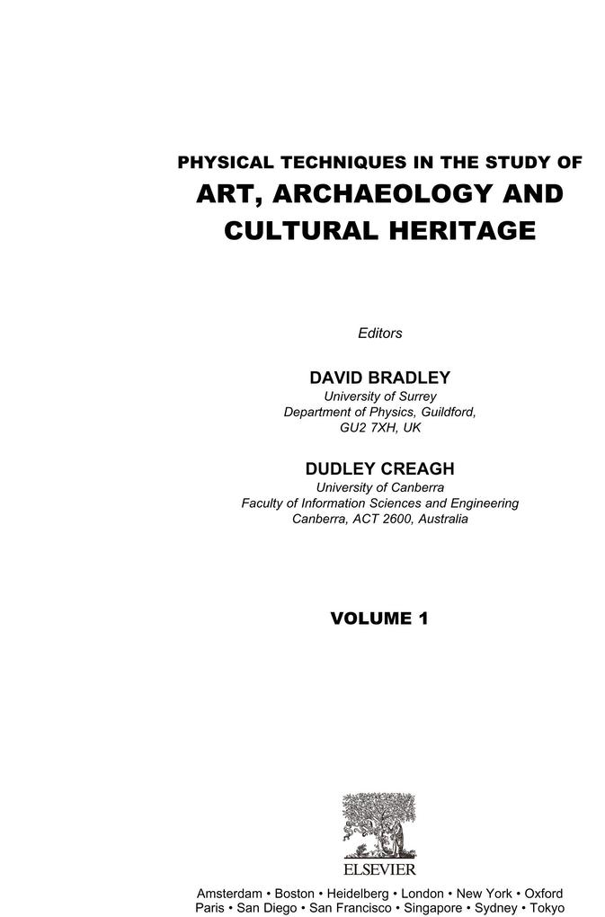 Physical Techniques in the Study of Art Archaeology and Cultural Heritage